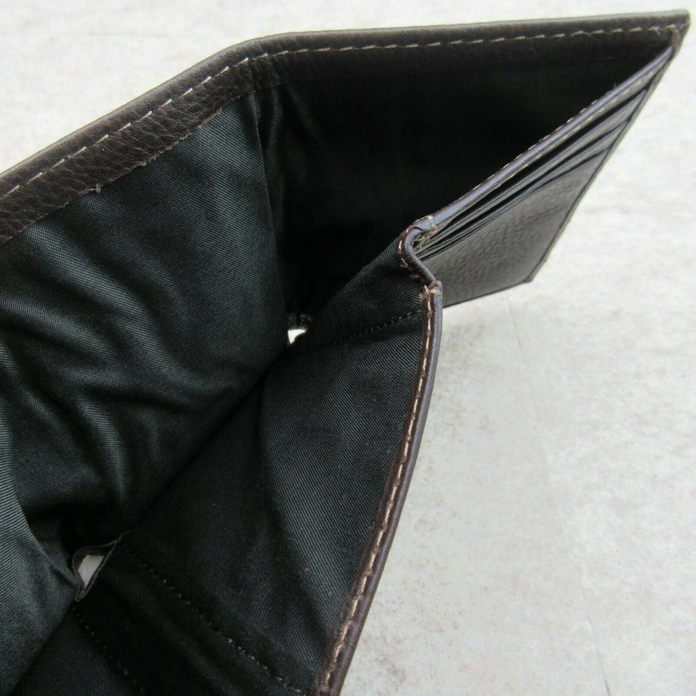 Fossil Lufkin Trifold Brown Leather Mens Wallet - Picture 9 of 10